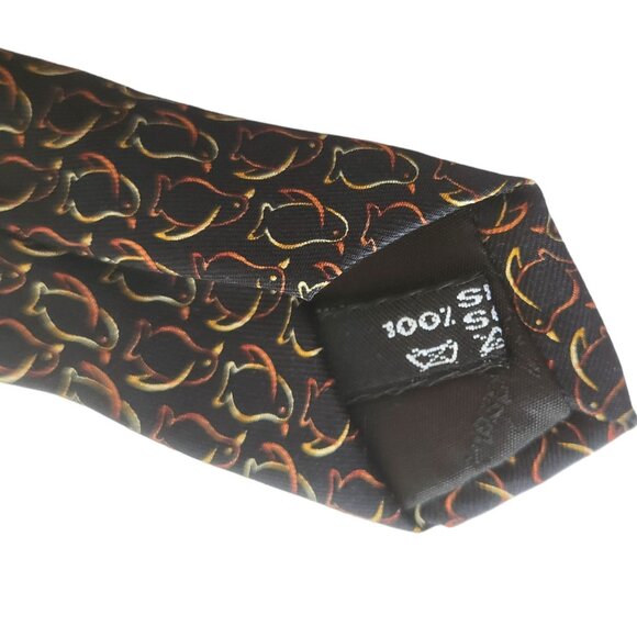 Salvatore Ferragamo Penguin Print Black Multicolor Silk Tie - Picture 5 of 9